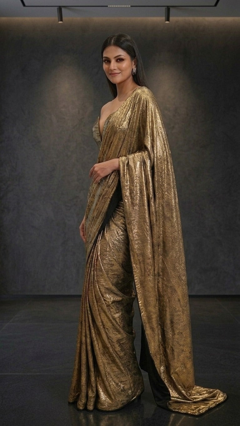 Antique Gold Radiant Silk Saree