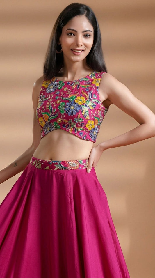 Exclusive Pink Silk Embroidered Blouse