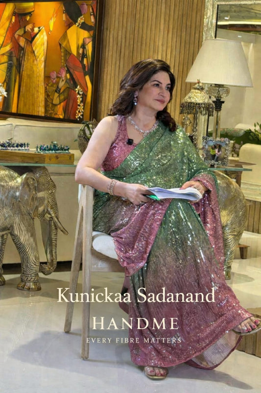 Dazzling Disco Luxe Ombre Sequin Cocktail Saree