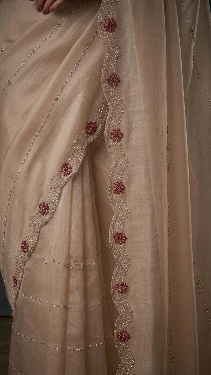 Royal Premium Embroidered Silk Saree with Embroidered Blouse Fabric