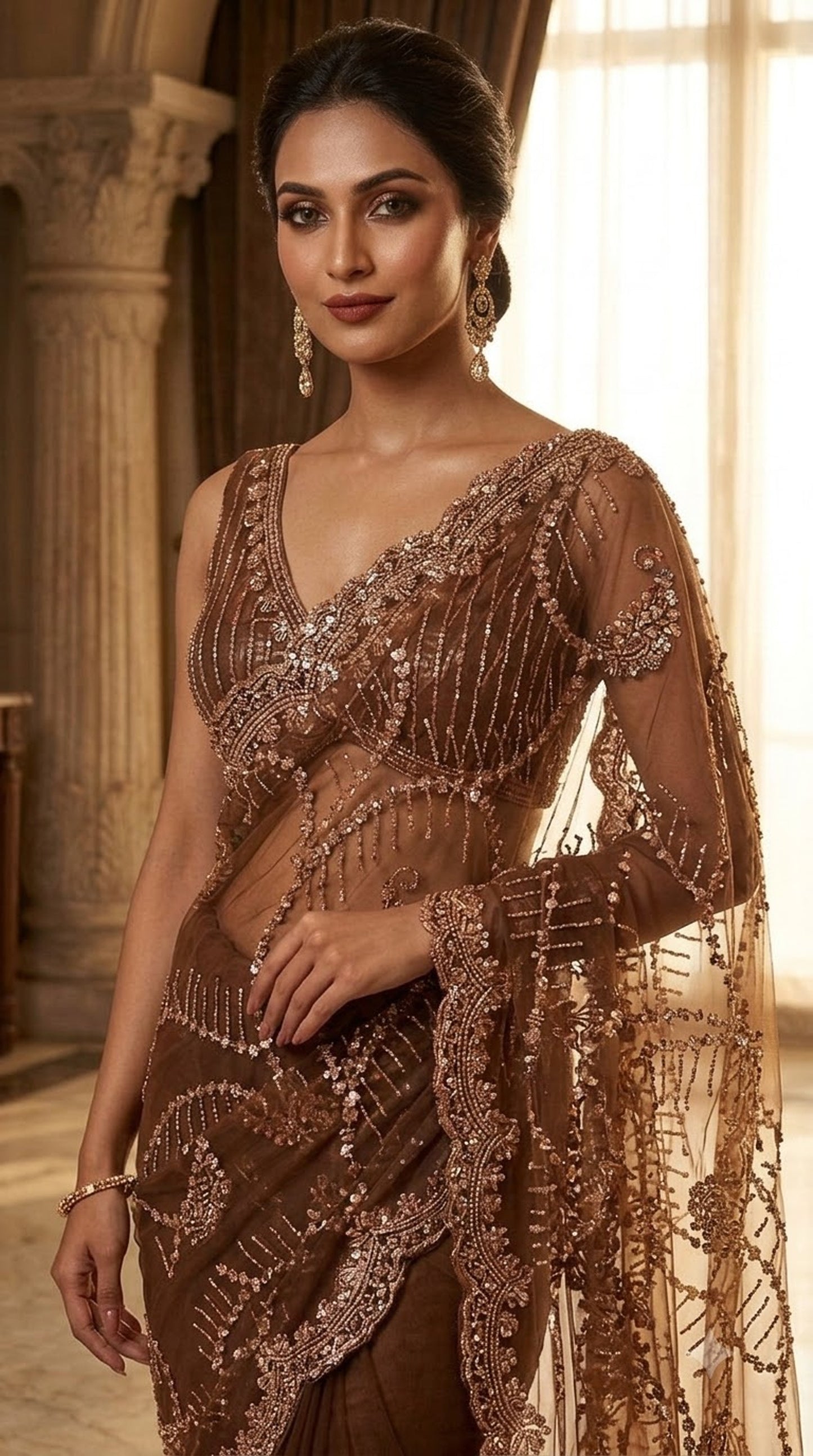 Heavy Embroidered Designer Saree with Embroidered Blouse Fabric