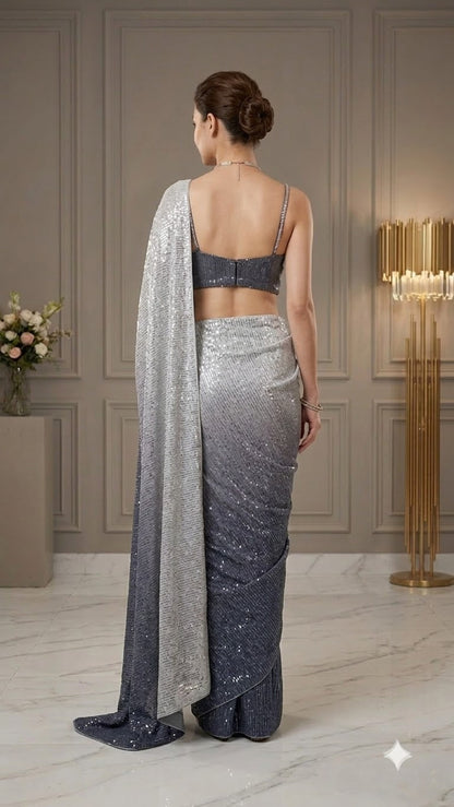 Ombre Sequinned Premium Saree