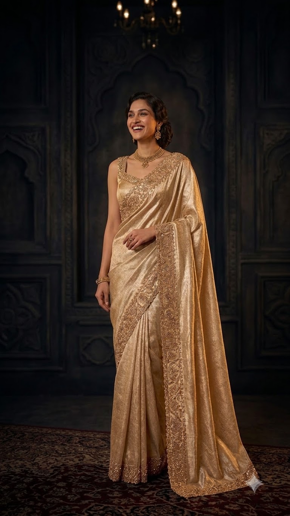Heritage Luxe Banarasi Hand-Embroidered Silk Saree