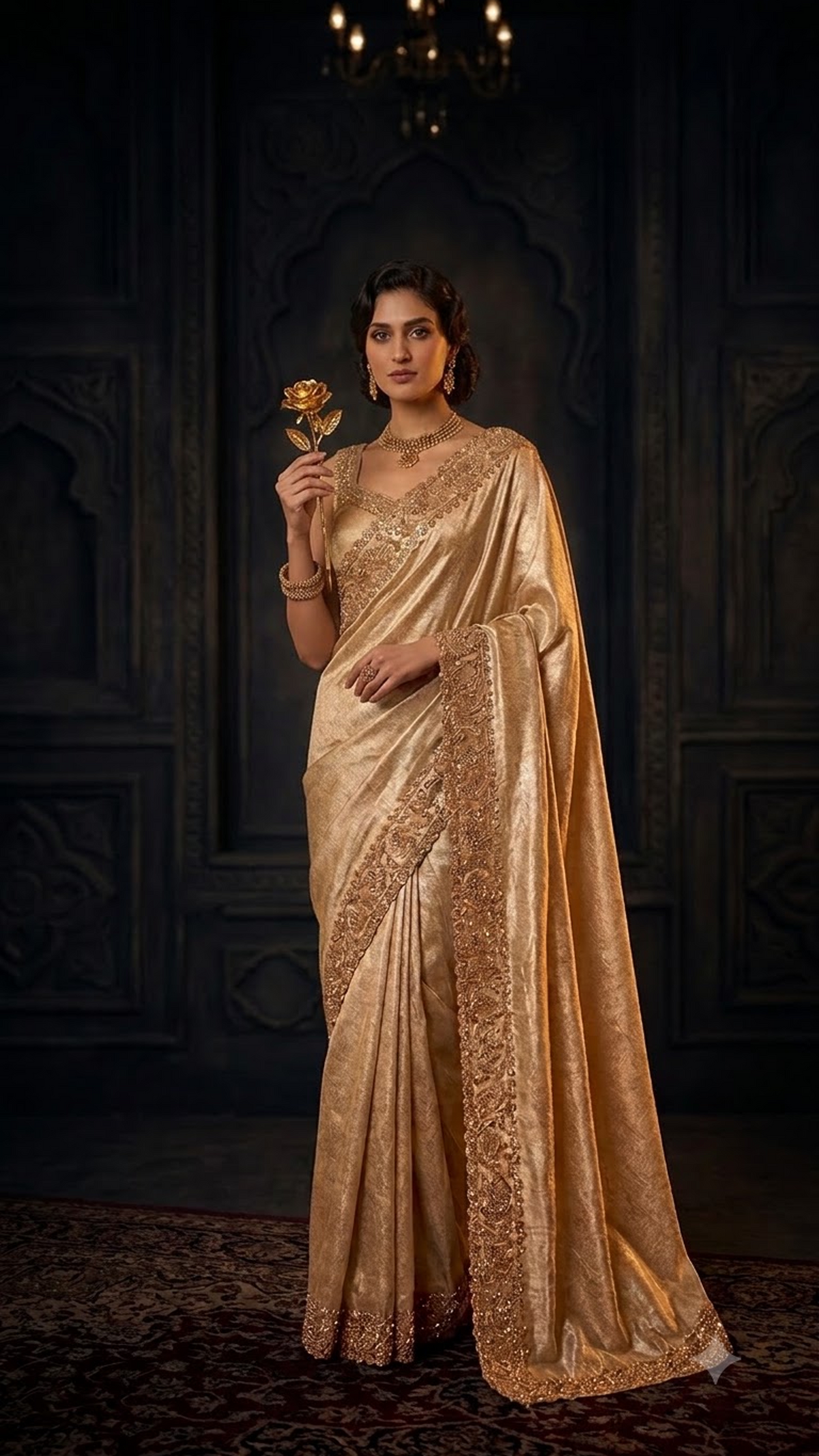 Heritage Luxe Banarasi Hand-Embroidered Silk Saree