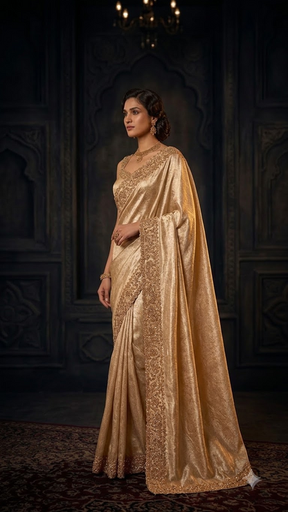Heritage Luxe Banarasi Hand-Embroidered Silk Saree