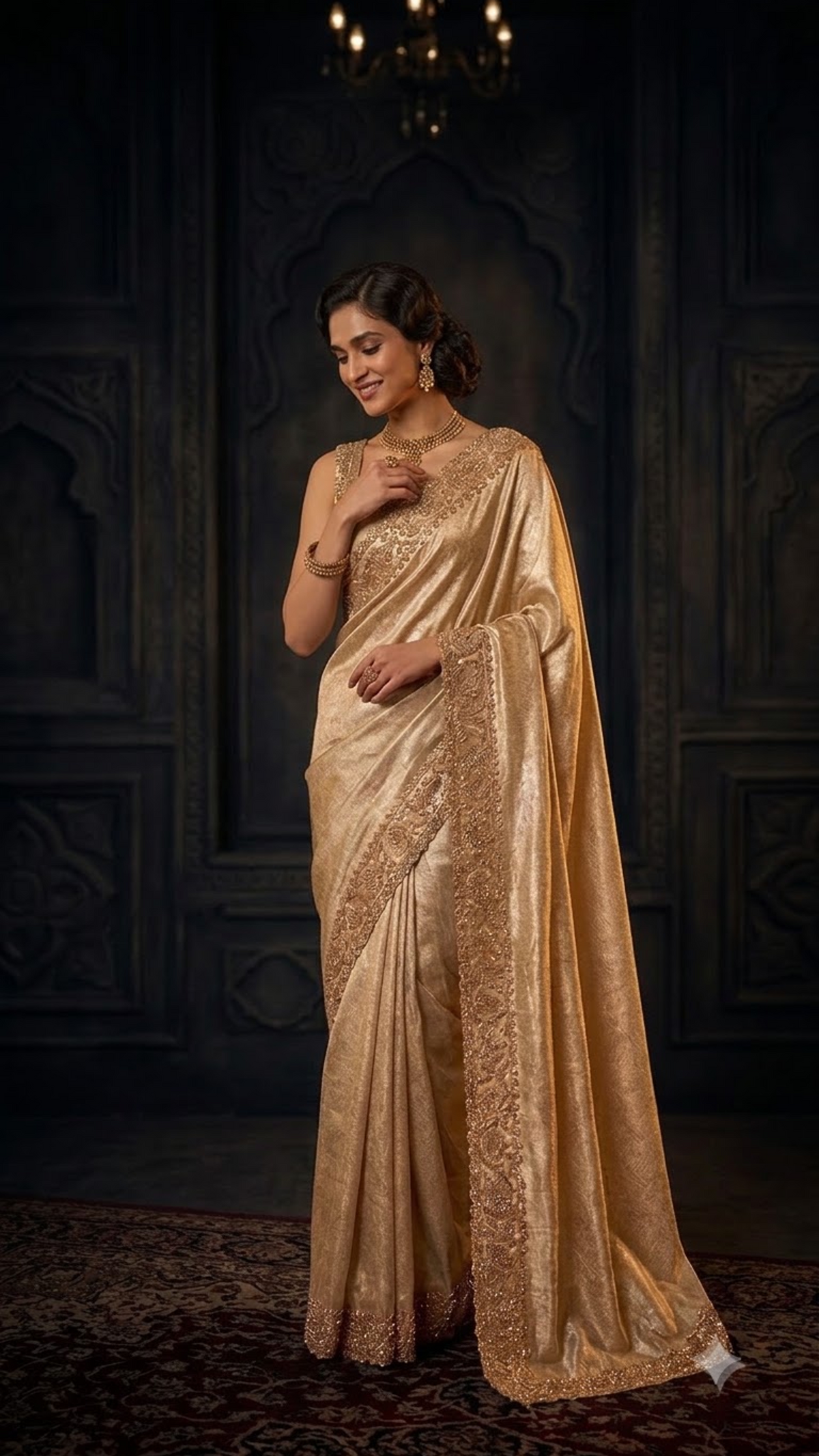 Heritage Luxe Banarasi Hand-Embroidered Silk Saree