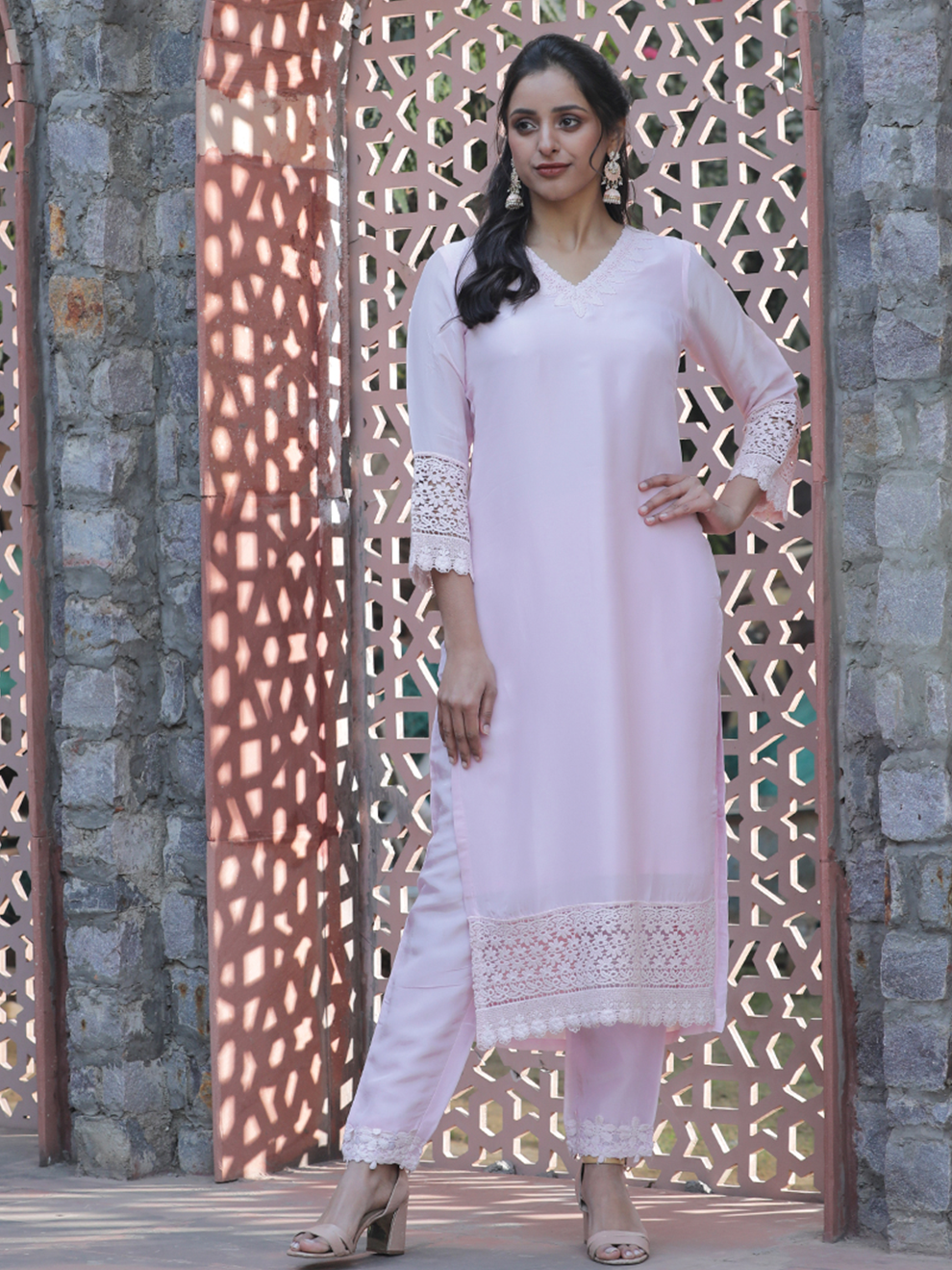 Soft Reyon Plazo Suit Set With Embroidery – ThreadLooms