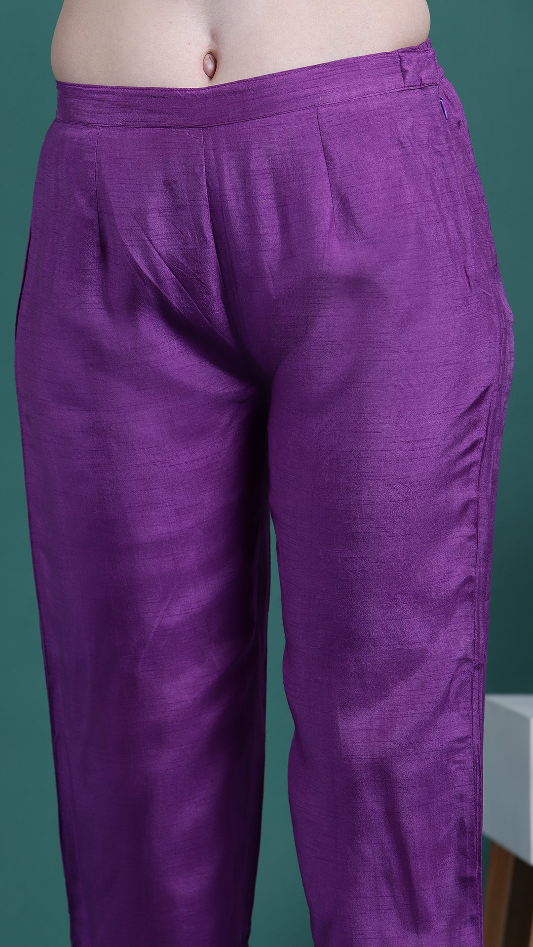 Elegant Purple Silk Suit (Set of 4)
