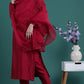 Royal Maroon Silk Suit with Laces