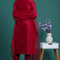 Royal Maroon Silk Suit with Laces