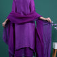 Elegant Purple Silk Suit (Set of 4)