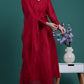Royal Maroon Silk Suit with Laces