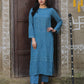Blueberry Chikankari Embroidered Kurta