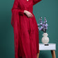 Royal Maroon Silk Suit with Laces