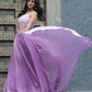 Lilac Organza Dupatta with Embroidered Lace