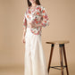 Heavy Embroidered Floral Top and Jacket with Palazzo