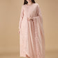 Straight Heavy Embroidered Peach Suit