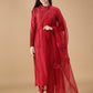 Glamorous Maroon Silk Suit Set