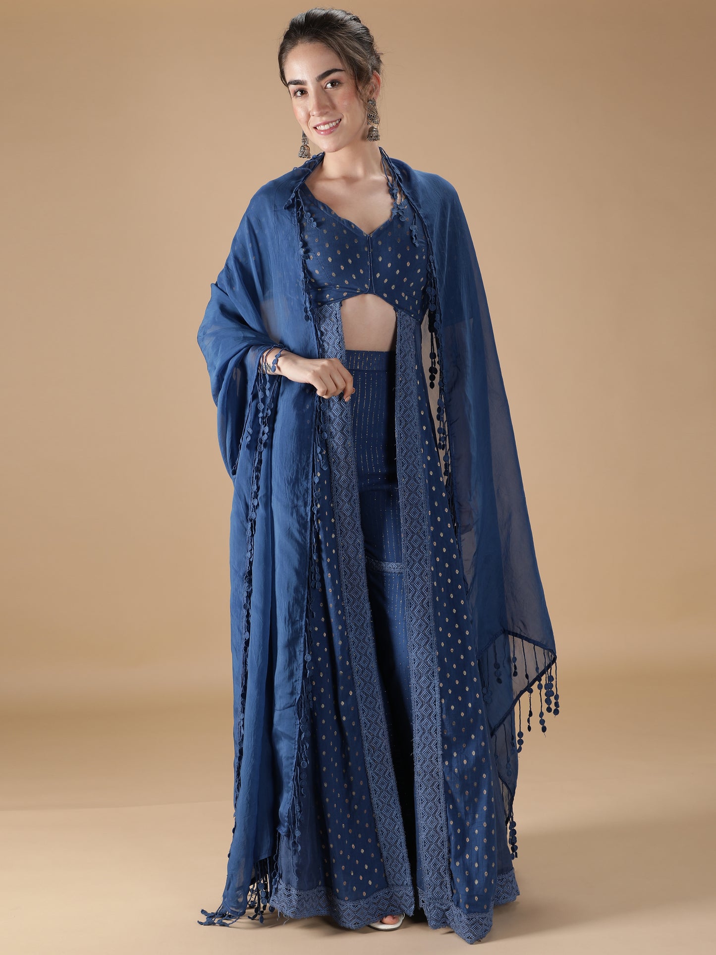 Ravishing Blue Sharara Set (Set of 3)