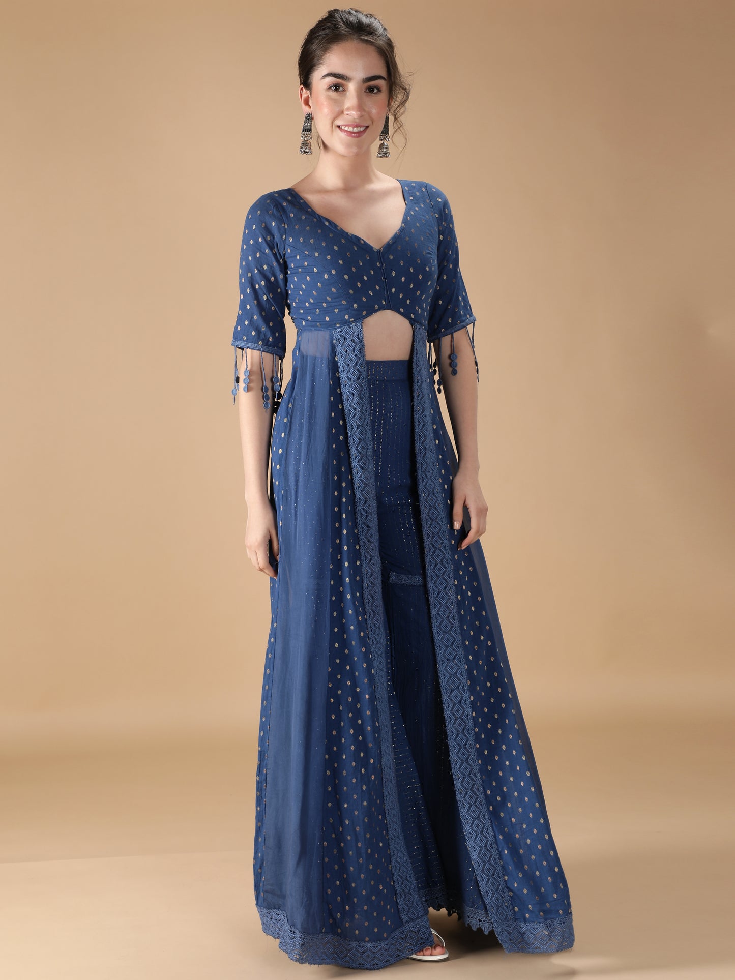 Ravishing Blue Sharara Set (Set of 3)