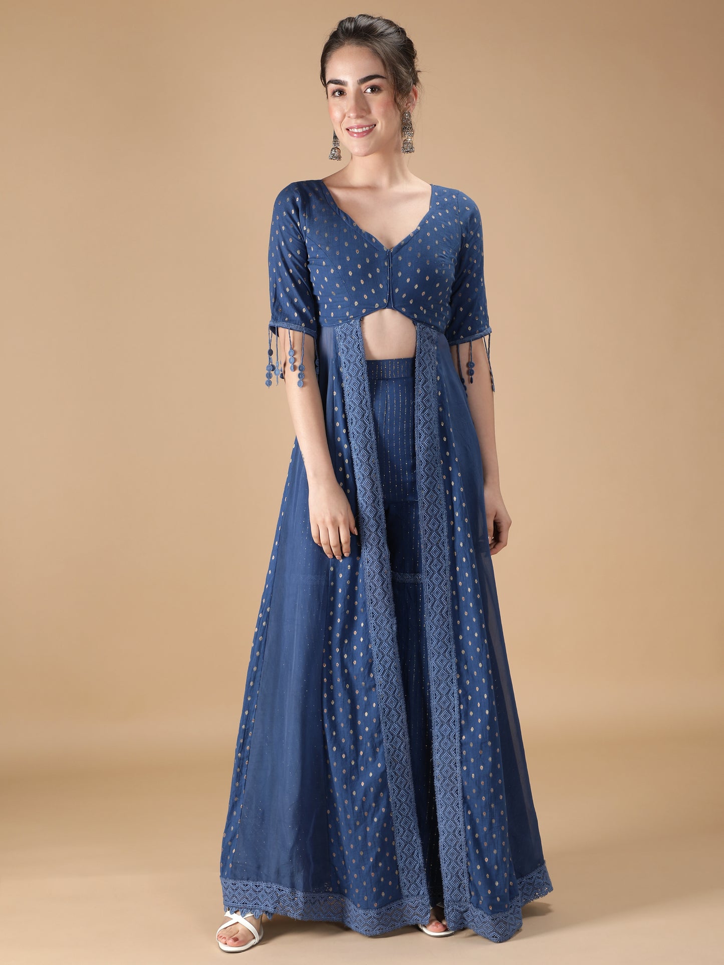 Ravishing Blue Sharara Set (Set of 3)