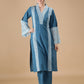 Blue Lace Embroidered Kurta and Pant (with Inner)