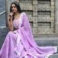 Lilac Organza Dupatta with Embroidered Lace