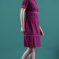 Appealing Magenta Dress with Lace Detailing