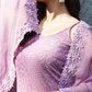Mauve Organza Dupatta with Embroidered Lace
