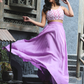Lilac Embroidered Lace Ethnic Three-Piece Set