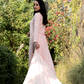 Peach Organza Dupatta with Embroidered Lace
