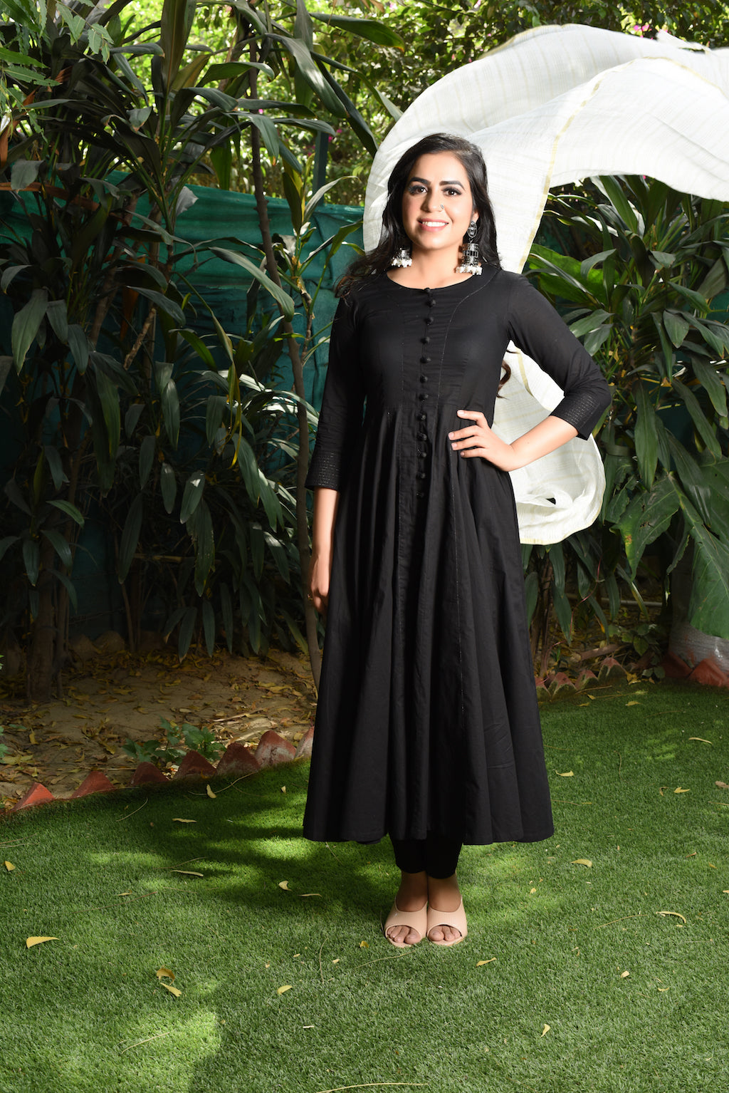 Ladies Anarkali Cotton Black Suit at Rs 1495 | Anarkali Salwar Kameez in  Mumbai | ID: 2851739603973