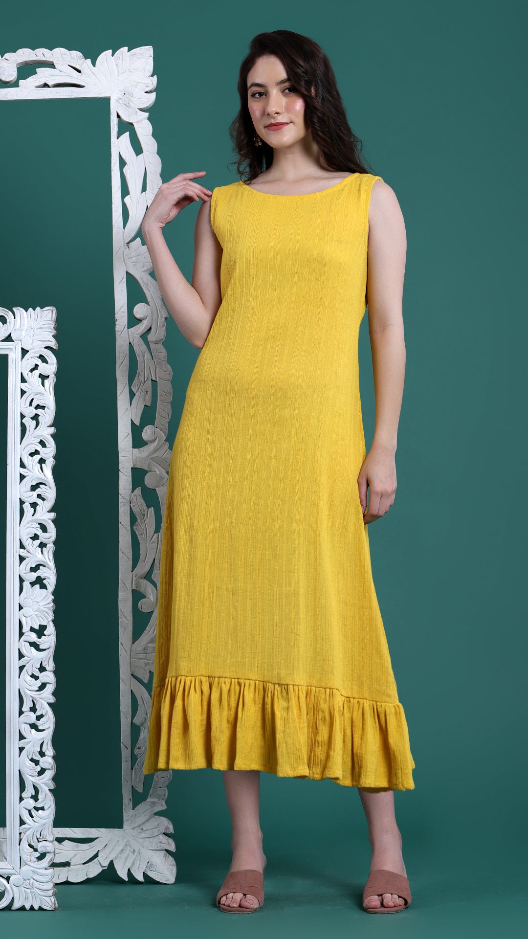 Buy Yellow Ethnic Printed Dress for Women - Jaipur Kurti
