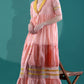 Glamorous Peach and Mustard Ethnic Dress