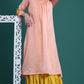 Bright Peach and Yellow Ethnic Dress