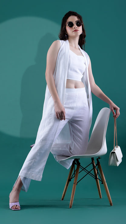 Flawless White Linen Coord Set