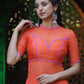 Women Rust Silk Organza Kurta Set