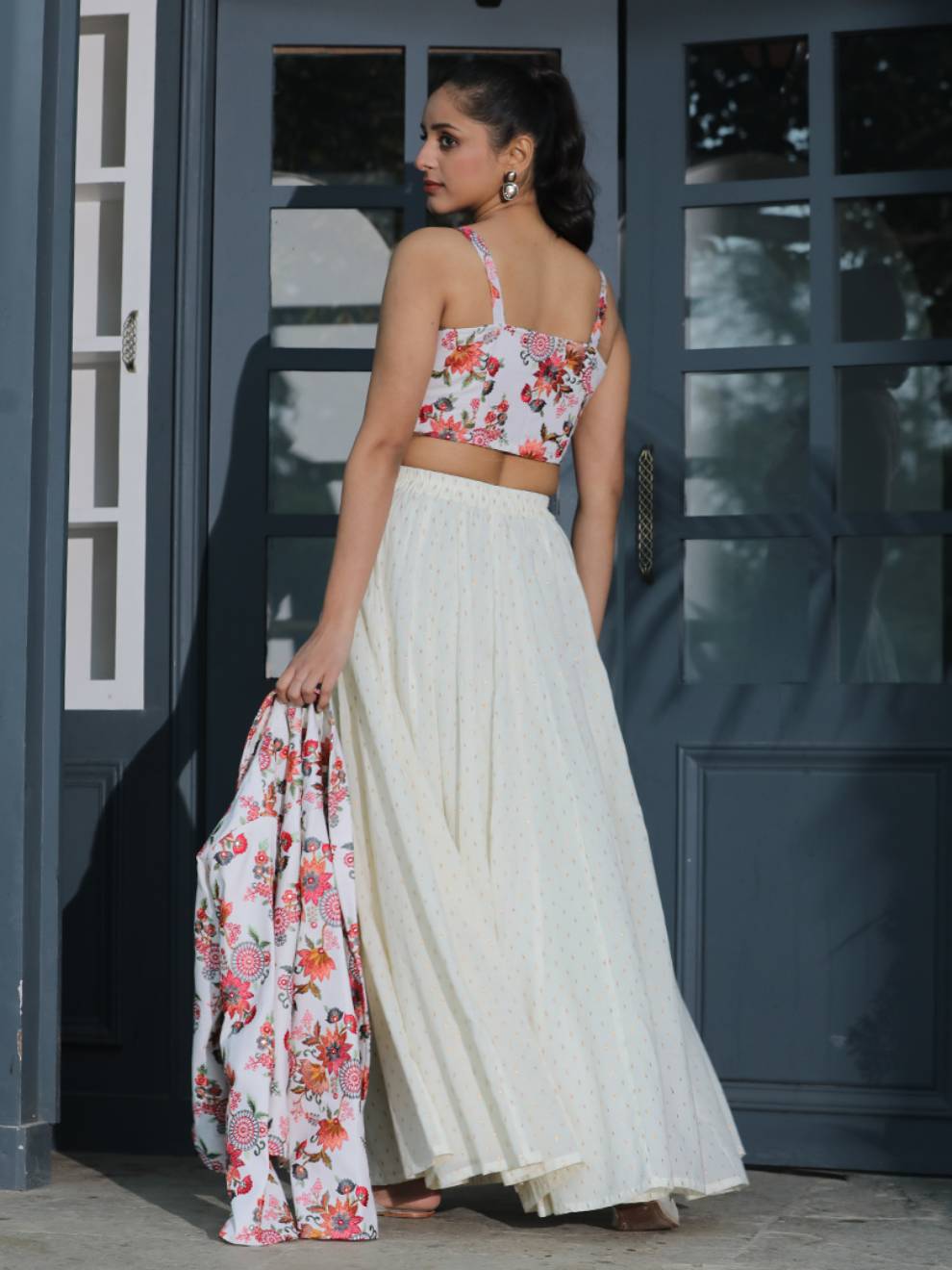 Heavy long skirt and crop top sale