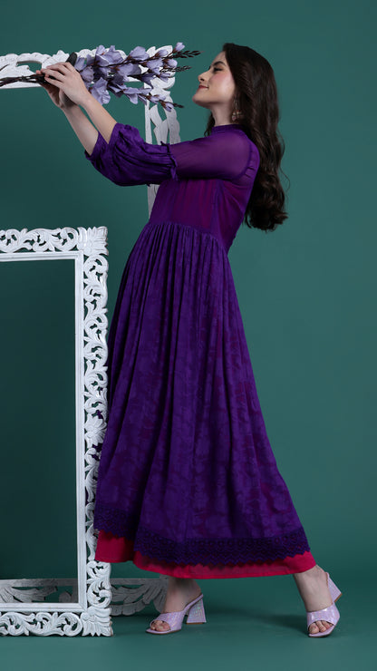 Soothing Purple and Pink Maxi Dress