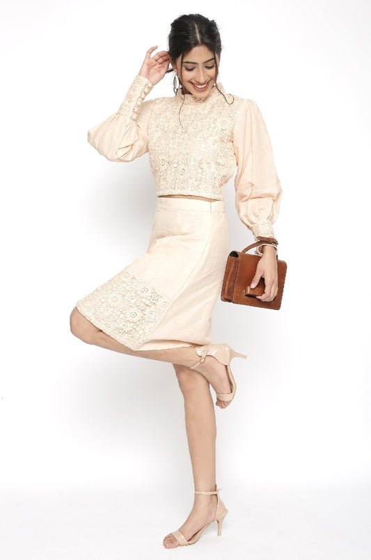 Linen Embroidered Co-ord Set