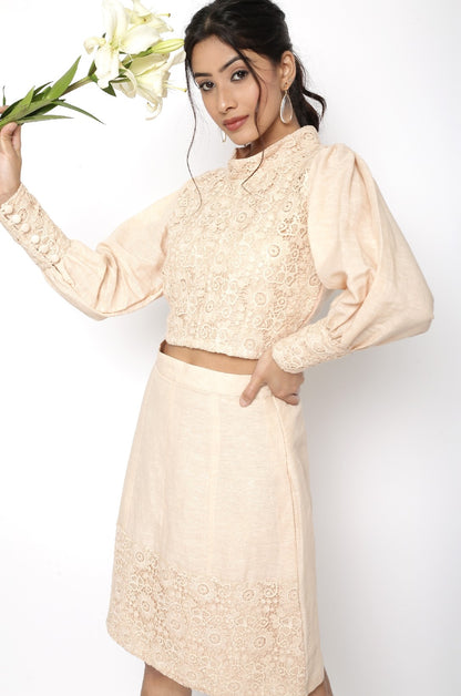 Linen Embroidered Co-ord Set