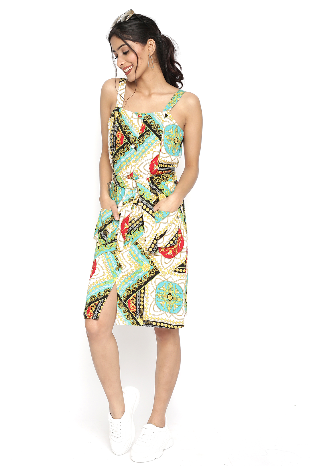 Women Multicolored Sleeveless Dress