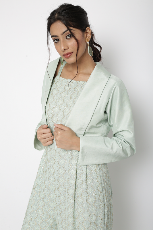 Mint Green Silk Jacket