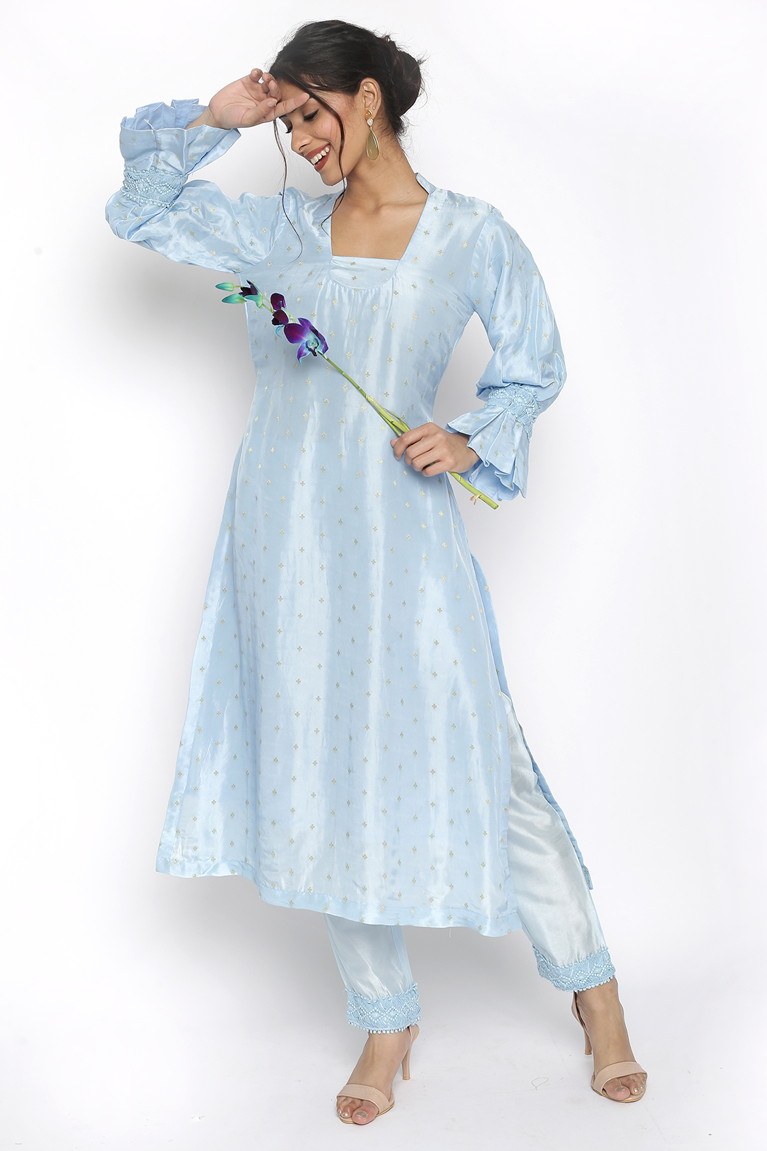 Women Blue Kurta with Pant