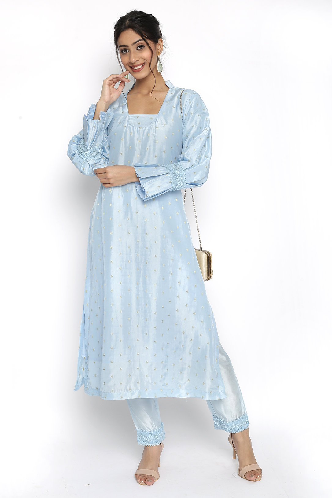 Women Blue Kurta with Pant