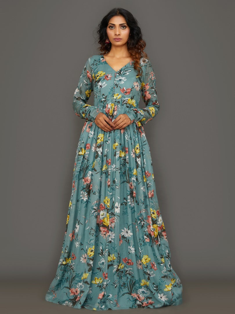 New full Sleeve Anarkali Gown