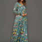 Cyan Maiden Cotton Silk Anarkali Set (With Dupatta)